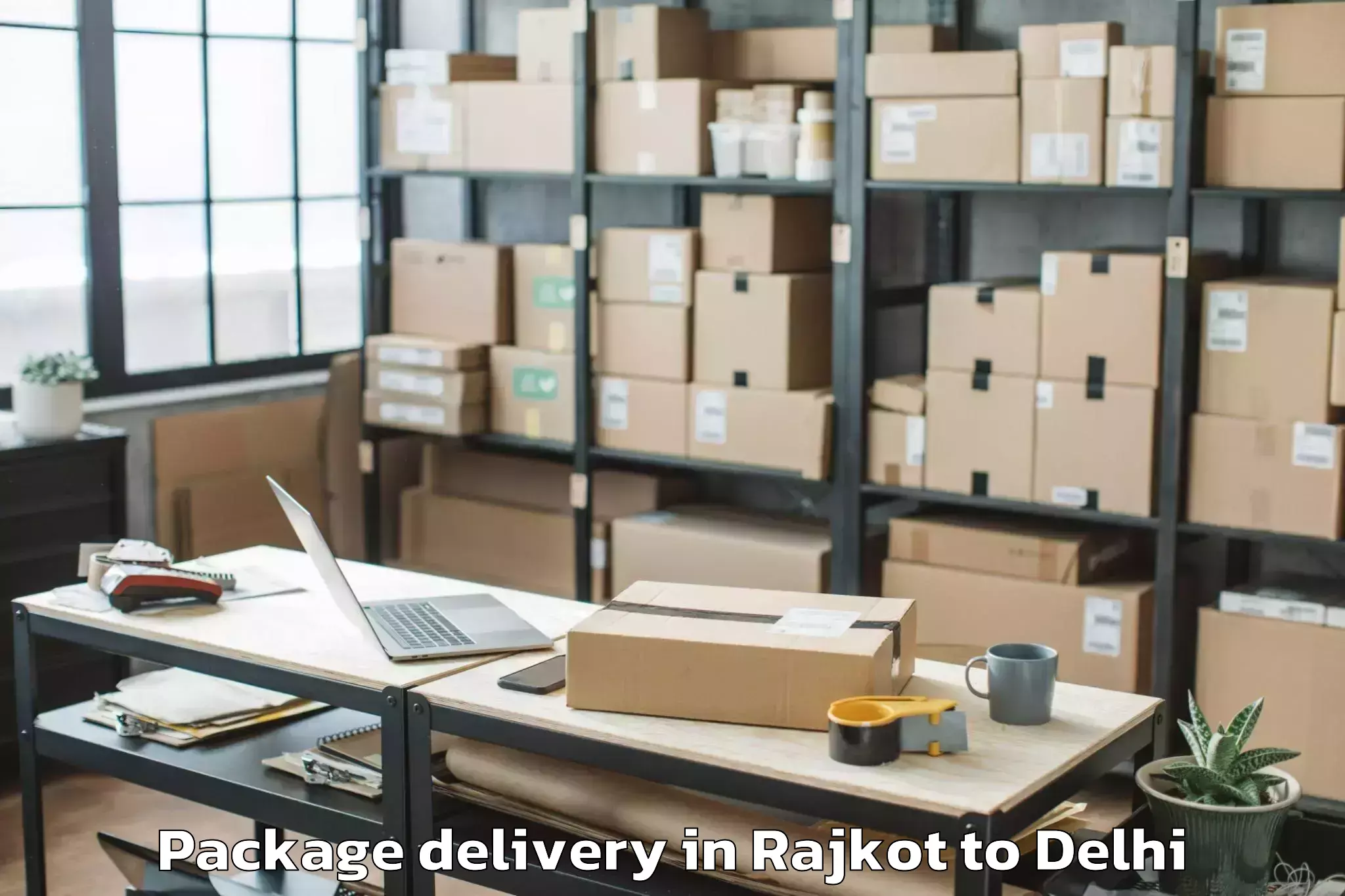 Affordable Rajkot to Saraswati Vihar Package Delivery